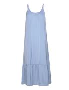 Recycle Polyester Dress Knälång Klänning Blue Rosemunde