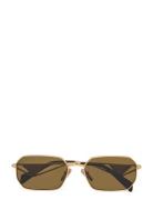 0Pr A51S 58 15N01T Fyrkantiga Solglasögon Gold Prada Sunglasses