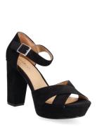 Biacarly Plateau Sandal Sandal Med Klack Black Bianco