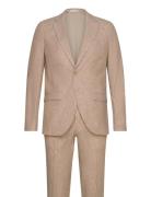 Jack & J S Jprriviera Linen Suit Slim Fit Sn Beige