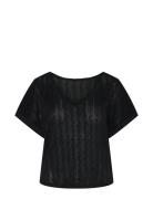 Pcafie Ss Reversible Lace Top Sww Beach Wear Black Pieces