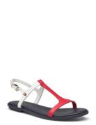 Th Flat Sandal Platta Sandaler Blue Tommy Hilfiger