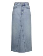 Vintage Long Denim Skirt Lång Kjol Blue Gina Tricot