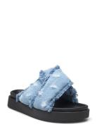 Soft Crossed Jeans Platta Sandaler Blue Inuikii