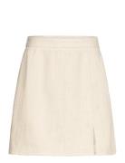 Annali Linen Skirt Kort Kjol Beige A-View