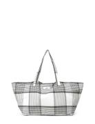 Shopperbag Large Checks Shopper Väska Grey By Mogensen