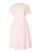 Slfrochelle 2/4 Structured Midi Dress B Knälång Klänning Pink Selected...