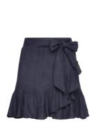 Julli Linen Skirt Kort Kjol Navy Ella&il