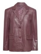 2Nd Janelle - Refined Leather Blazers Single Breasted Blazers Brown 2N...