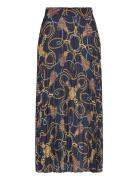 Rope Print Skirt Lång Kjol Navy GANT