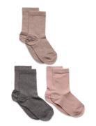 Mp Denmark Cotton Rib Socks - 3-Pack Multi/patterned