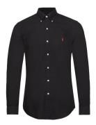 Slim Fit Garment-Dyed Oxford Shirt Tops Shirts Casual Black Polo Ralph...