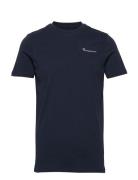 Regular Trademark Chest Print T-Shi Tops T-shirts Short-sleeved Navy K...