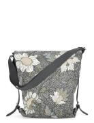 Ceannis Shoulder Bag Black Flower Linen Multi/patterned