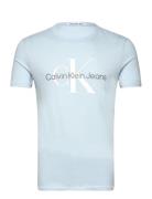 Seasonal Monologo Tee Tops T-shirts Short-sleeved Blue Calvin Klein Je...