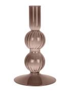 Present Time Candle Holder Swirl Bubbles Brun