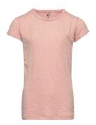T-Shirt Ss Jacquard Tops T-shirts Short-sleeved Pink En Fant