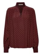 HUNKYDORY Elena Printed Blouse Burgundy