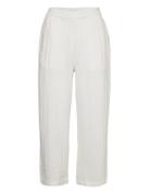 Trouser Bella Structure Croppe Bottoms Trousers Straight Leg White Lin...