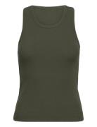 Linear Heritage Rib Knit Racer Tank Sport T-shirts & Tops Sleeveless K...