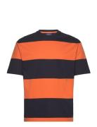Block Stripe T-Shirt Tops T-shirts Short-sleeved Orange GANT