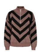 Yaskavalli Ls Knit Pullover S. Tops Knitwear Jumpers Brown YAS