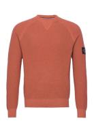 Core Badge Sweater Tops Knitwear Round Necks Brown Calvin Klein Jeans