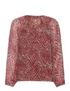 D6Sophie Bohemian Top Tops Blouses Long-sleeved Pink Dante6