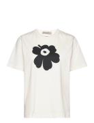 Erna Ii Unikko Placement Tops T-shirts & Tops Short-sleeved White Mari...