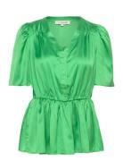 Camilja Blouse Tops Blouses Short-sleeved Green A-View