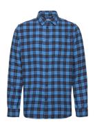 Knowledge Cotton Apparel Loose Fit Checkered Shirt - Gots/Ve Blå