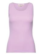 Ludmilla Tank Gots Tops T-shirts & Tops Sleeveless Purple Basic Appare...
