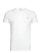Slim Shield Vneck Tshirt Tops T-shirts Short-sleeved White GANT