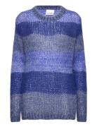Prim Knit Sweater Tops Knitwear Jumpers Blue Noella