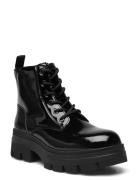 Chunky Combat Laceup Boot Wn Shoes Boots Ankle Boots Laced Boots Black...