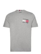 New York Flag Tee Tops T-shirts Short-sleeved Grey Tommy Hilfiger