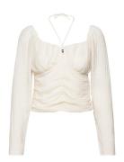 Gina Tricot Gathered Bust Blouse Vit