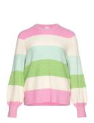 Carnew Daria L/S Stripe Pullover Knt Tops Knitwear Jumpers Pink ONLY C...
