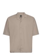 P-Drew-Sh-242 Tops Shirts Short-sleeved Beige BOSS