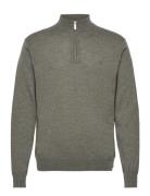 Greyson Half-Zip Merino Knit Tops Knitwear Half Zip Jumpers Khaki Gree...