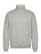 Les Deux Dwayne Aoe Half-Zip Sweatshirt Grå