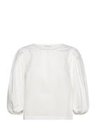 Esrikka 3/4 Blouse Tops Blouses Long-sleeved White Esme Studios