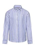 Jprccmaze Linen Shirt L/S Jnr Tops Shirts Long-sleeved Shirts Blue Jac...