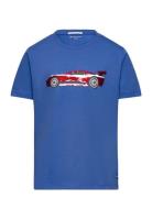 Special Artwork T-Shirt Tops T-shirts Short-sleeved Blue Tom Tailor