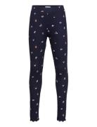 Tom Tailor Printed Rib Leggings Marinblå