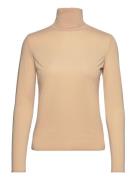 Melanie High Neck Blouse Tops T-shirts & Tops Long-sleeved Beige Notes...
