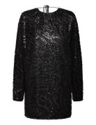 ROTATE Birger Christensen Sequins Low Back Dress Svart