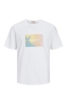 Joraruba Sunset Branding Tee Ss Jnr Tops T-shirts Short-sleeved White ...