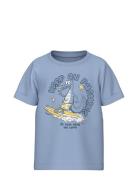 Nmmvux Ss Top Tops T-shirts Short-sleeved Blue Name It
