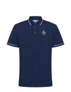 Heritage Piped Polo With Over D Logo Sport Polos Short-sleeved Navy Or...